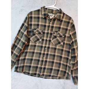 All American Roughneck Shirt Mens Small AAR Custom Flannel Workwear Green S